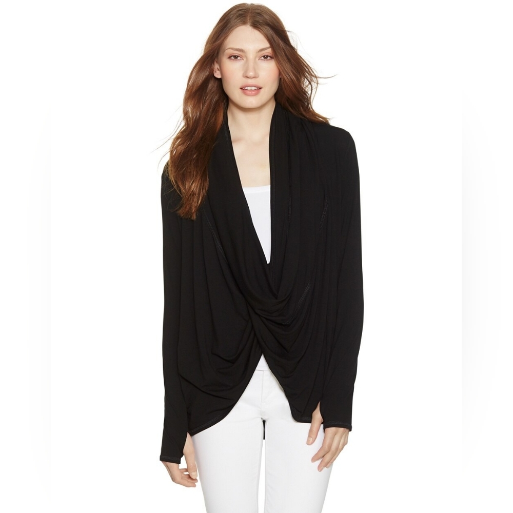 WHBM Long Sleeve Lounge Black Coverup